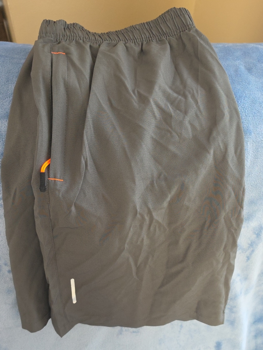Amazon Men's Athletic Shorts - Gray with Orange Drawstring